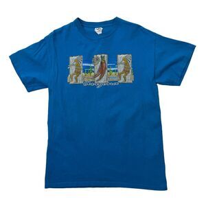 Vintage Arizona T-Shirt Mens M Medium Blue Short Sleeve Aztec Caveman Graphic
